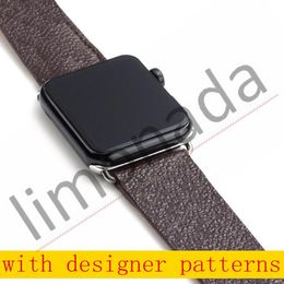 Watch Band Strap voor Apple Series 1 2 3 4 5 6 38mm 40mm 42mm 44mm PU Lederen Smart Horloges Vervanging met Adapter Connector L01