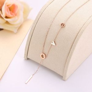 Nieuwe ontwerpbrief Love kettingen 18k gouden rosé goudketen mode dames ketting topkwaliteit sieraden voor dames3106