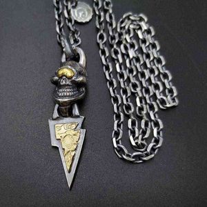 Collier crâne de foudre pour hommes, nouveau Design, vieux rétro, mode, Style Locomotive, bijoux, accessoires