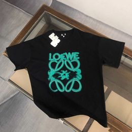 Nouveau design Luxury Fashion Heavy Industry broderie Halo Dyed Letter Mens imprimé et femmes T-shirts à manches courtes en vrac
