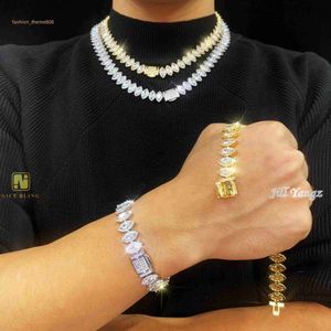 Nieuw Ontwerp Marquise Cut CZ Cubaanse Link Hip Hop Rock mode-sieraden Groothandel iced out Rapper Sieraden Cubaanse kettingen voor mannen