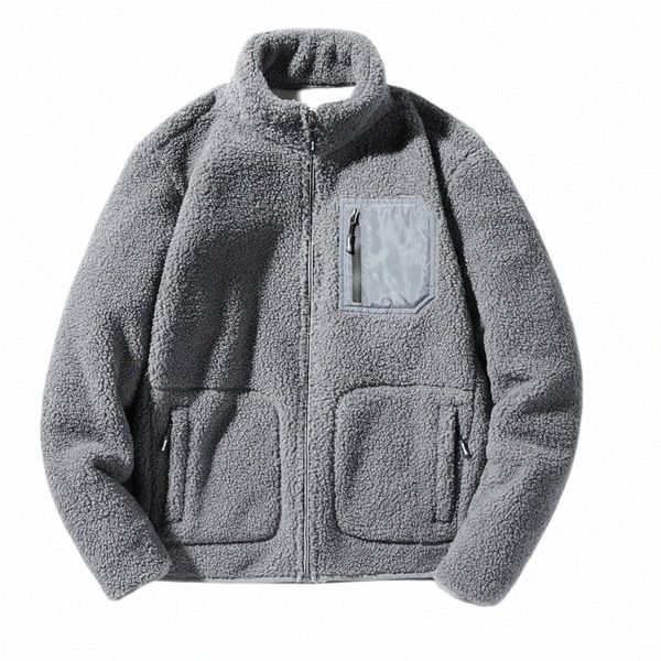 Nuevo diseño Hombres Deportes al aire libre Plus Veet Espesado Teddy Fleece Suéter Chaqueta Hombres Suéter cálido Tallas grandes Alta calidad L5bd #