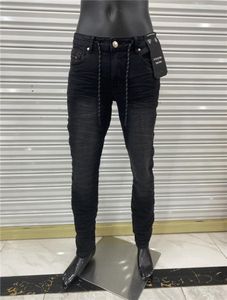NOUVEAU JEANS MERSON DES MENSEMENTS Black Slimleg Fit Motorcycle Biker Denim Retro Slim Lightweight Jeans Mans Jeans Designer H2701426