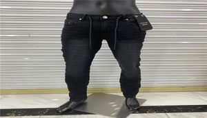 NOUVEAU JEANS MERSON DES MENSEMENTS Black Slimleg Fit Motorcycle Biker Denim Retro Slim Lightweight Jeans Mans Jeans Designer H8594929