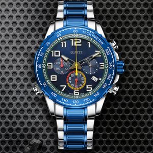 Nuevo diseño Relojes para hombre Cronógrafo Movimiento de cuarzo Reloj masculino Reloj de pulsera de lujo para negocios Relojes de diseño F1 para hombres Reloj montre274g