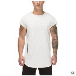 T-shirt sans manches avec fermeture éclair pour hommes, nouveau Design, débardeur d'été pour hommes, vêtements de gymnastique, maillot de corps, Fitness, Tops253M
