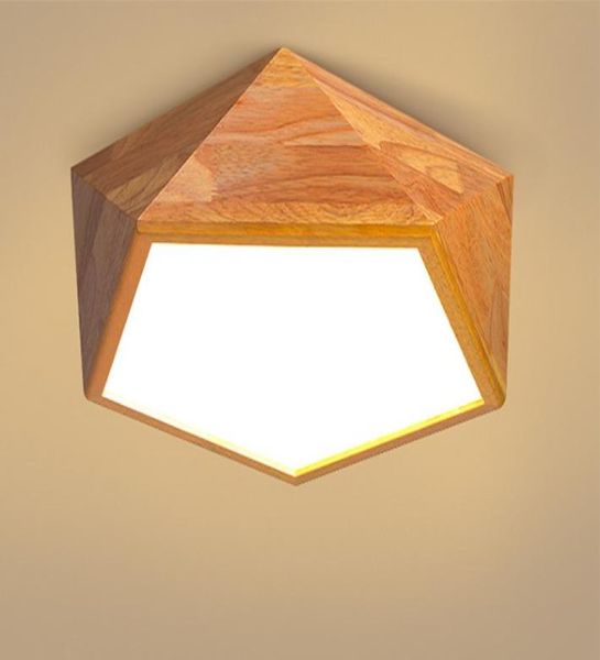 Nouveau Design plafond moderne à LEDs lumières avec cadre en bois carré lampara De Techo lampes De Style japonais pour chambre LLFA2673427