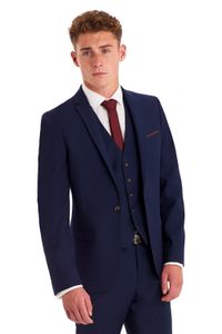 Nouveau Design Bleu Marine Slim Fit Groom Tuxedos Notch Lapel Center Vent Groomsmen Mens Tuxedos De Mariage Excellent Costume Homme (Veste + Pantalon + Gilet + Cravate)