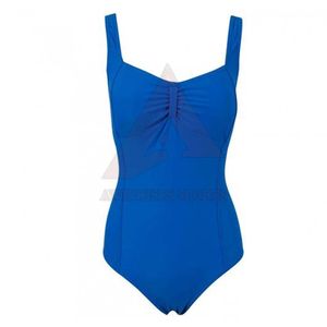 Nieuw ontwerp eendelig afslankend shapewear zwemkostuum buikcontrole slank badpak hete verkoop geplooide halter bikini met veters