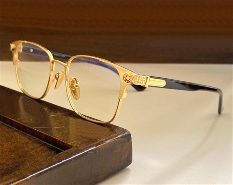 Optische Brille im neuen Design, GITNHE, quadratischer Rahmen mit exquisitem Schnitzmuster, klassischer Retro-Stil, hochwertige transparente Brille mit klaren Gläsern