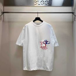 Nouveau design Paris Co 24SS Nouvelle lettre CO broderie T-shirt en coton pur à manches courtes