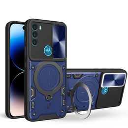 Nouveau design coques de téléphone pour Motorola E32 E22 E13 G60 G30 G51 G31 G52 G32 G53 avec support de bague de rotation à 360 degrés béquille glisser lentille Protection antichoc couverture de téléphone