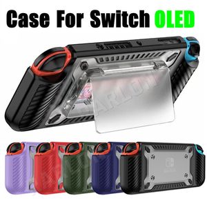 Nuevo diseño de plástico TPU Hybrid Grip Clear Case para Nintendo Switch Oled Rugged Cover Estuches de transporte con paquete al por menor