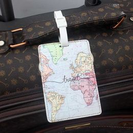 Nouveau design "Travel the World" Luggage Tag Pu Suitcase Id Addres Holder Baggage Banding Tag Gift de mariage étiquette portable