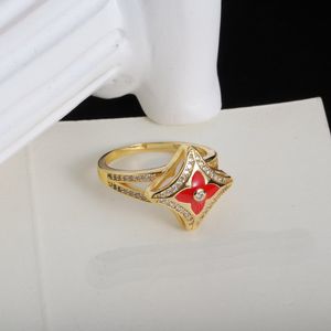 Nieuw ontwerp glanzende geluksbloem ooit bloesem vrouwen ring geel goud onyx diamanten dames ringen designer sieraden R0037