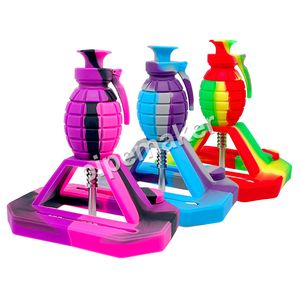 Nouveau design Grenade Silicone Nectar Collector Set 14mm joint Titanium Nail nectar collecteur plates-formes pétrolières bongs en verre DHL livraison gratuite