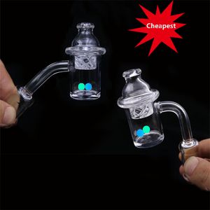 NIEUWE Design Roken Accessoires Quartz Banger Nail met draaiende koolhydraten en Terp Pearl 10mm 14mm 18mm Joint 45 90 graden voor glazen bongen