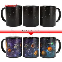 Nouveau design Système solaire tasses magiques, tasse à changement de température, couleur caméléon tasses sensible à la chaleur tasse café thé tasse nouveauté cadeau Y200106