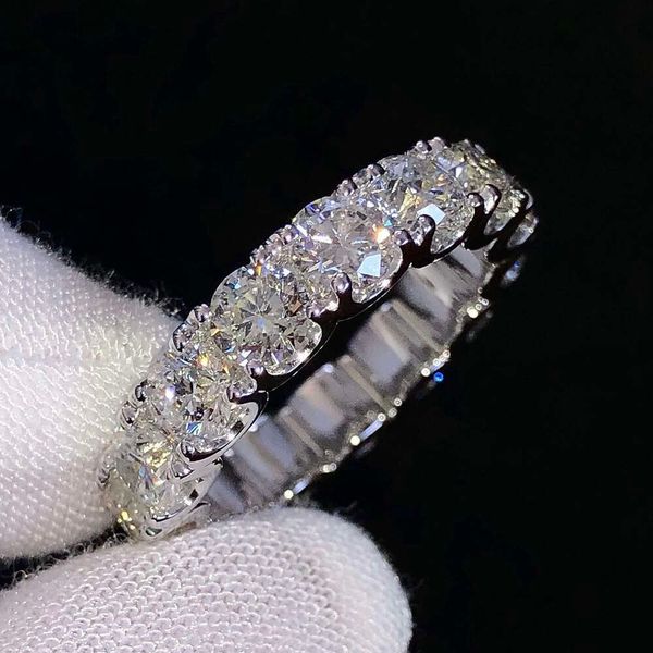 Ensemble de bagues de mariage et de fiançailles pour femmes, nouveau Design, pierre en or massif, bijoux en diamant rond, bague Moissanite