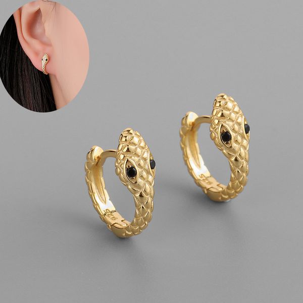 Nouveau Design en acier inoxydable petit cerceau boucles d'oreilles pour les femmes mode Animal serpent en forme d'or argent Punk boucle d'oreille bijoux de fête