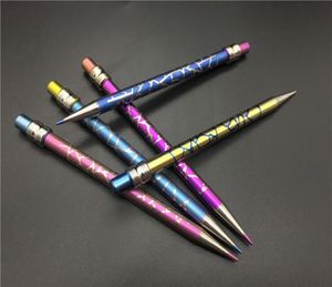 Nieuw ontwerp Titanium DAB Tool Domeless Colored Pencil Titanium Nail met titanium Dabber voor glazen waterpijpen7428439