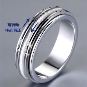 Nouveau Design Top-Quality Lover Turning Band ring Couple Love Rings 100% 925 sterling silver Rotatif Anneaux Mode Femmes hommes mariage Bijoux Lady Party Luck futur anneau