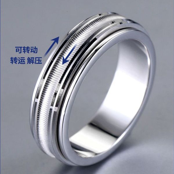 Nouveau Design Top-Quality Lover Turning Band ring Couple Love Rings 100% 925 sterling silver Rotatif Anneaux Mode Femmes hommes mariage Bijoux Lady Party Luck futur anneau