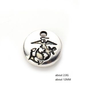 Nuevo diseño, colgante de disco redondo del Cuerpo de Marines de los Estados Unidos, abalorios USMC, pulsera, accesorios para fabricación de joyería DIY 189w