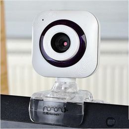 Nouveau design Webcam USB avec lumières LED métal Ordinateur Webcam Web Cam Caméra MIC pour PC