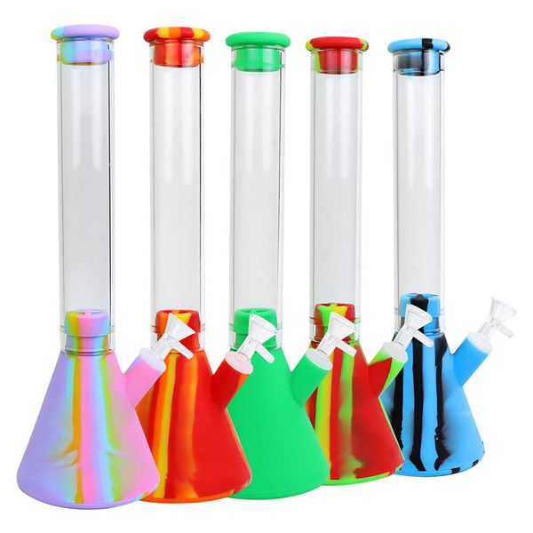 Nouveau design tuyau d'eau plate-forme pétrolière incassable narguilé filtre silicone bongs facile à nettoyer filtres tuyaux de puits d'eau