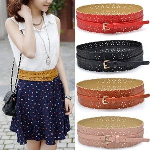 NIEUW Design Damesriem Fashion Pu Leather Lady Hollow Flower Breide Taillband Woman Belts For Dress Cinturon Mujer 298J