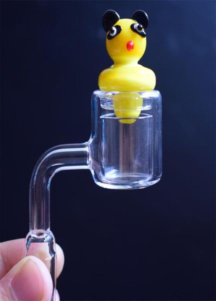 Nuevo diseño XXL Cuarzo Banger térmico Clavo con cactus Panda Pato Carb Cap 28 mm OD Doble tubo Clavo de cuarzo para plataformas petrolíferas Bongs4327637