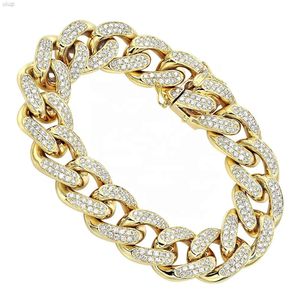 Bracelet à chaîne cubaine en or massif glacé, bijoux Hip Hop de toutes tailles Mm, lien en diamant, nouveau design