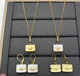 Nieuw ontworpen Triomphe handtas tassen Hanger ketting armband oorbel Messing vergulde vrouwen Designer Sieraden Sets XK9E07