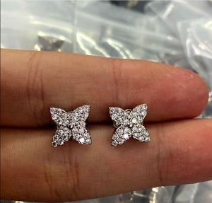 Nieuw ontworpen dames zilveren earring hoepel letter messing 18k gouden plating dames huggie oorbellen ontwerper sieraden le-o6k