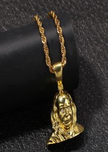 Nuevo diseñador de oro de 18k Gold White Gold Cz Presidente de Hip Hop Cabeza de colgante de retrato de cabeza para hombres HIPHOP PERSONALIZADO Jew4377683