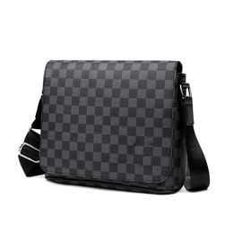 Nuevo bolso de diseñador para hombre, billetera, moda de lujo, bolso de mensajero para hombre, doble uso para ocio y negocios, flor marrón, enrejado MM 2024, bolso para hombre, bolso cruzado