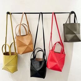 Designer tassen puzzel vouw opbergtas vrouwen mini tote mode geometrische koppelingszak