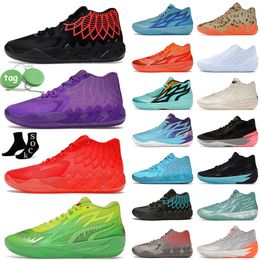 NIEUWE Designer Basketball Shoe Lamelo Ball Shoes MB 0,1 0,2 OG Originele sneakers voor Mens Queen City Fade Supernova Rick en Morty Men Sportplatform Trainers Big Size 12