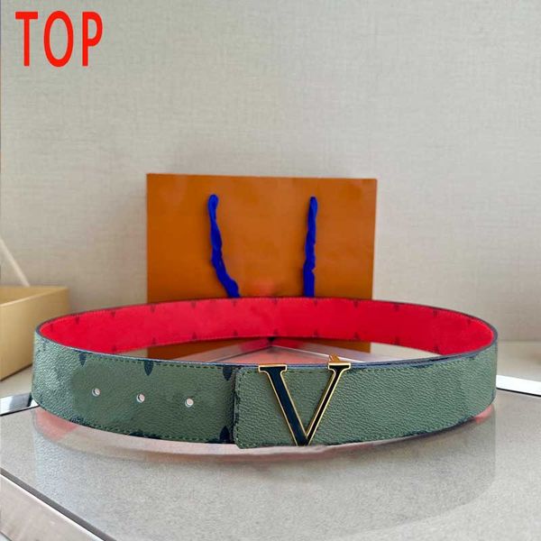 Nouvelle ceinture de designer pour hommes 10A Ceintures de qualité supérieure Boucle Mode Vert Bleu Toile Cuir Ceinture Femme 4.0CM Bande de taille avec boîte et sac à poussière