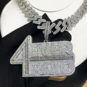 Nieuwe Designer Big 4 Ever Paid Letter Charm Hanger Ketting met Touw Ketting Hip Hop Vrouwen Mannen Volledig Verhard 5A Zirconia Boss Mannen Gift Sieraden