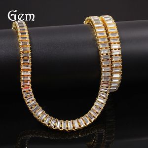 Nieuwe Designer Bling Vierkante Diamant Mannen Dames Tennis Ketting Armband 8-24 inch Hip Hop iced out Sieraden Geschenken voor Couples326e