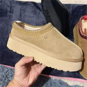 Nuevas botas de diseñador Tasman Classic plataforma bota para la nieve mujer castaño gamuza piel de oveja botines de invierno