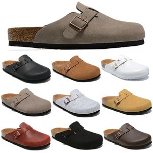 Nouveau designer Boston Summer Cork Flat Slippers Fashion Designs en cuir Slippers Sandales de plage préférées Chaussures Femme Men Sac Head Arizona Mayari 35-46