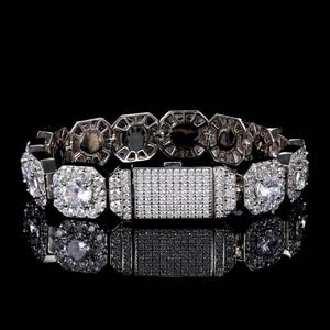 nieuwe designer armband iced out tennis armband voor vrouwen ingelegd 1 rij diamant titanium staal verguld goud 8mm 10mm 12mm breedte ketting armband hip hop mannen designer jewelr