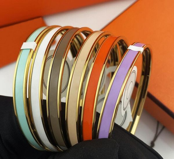 Nouveau créateur bracelets féminins bracelet Bijoux de bijoux accessoires de mode émail titanium acier homme or brace-plaque de fête de fête de fête de la Saint-Valentin cadeau