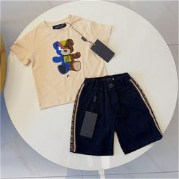 Nieuw designermerk Baby Clothing Set Classic Children's Summer Short Sleeve Letter Shorts Fashion Shirt SS B12
