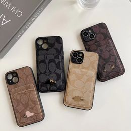 NUEVA TARJETA DE CUERO DE MARCA DE LA MARCA DEL Designer con diseño de borde suave adecuado para iPhone 15/14/13/12/11/x/xs/xsma envío gratis hogar