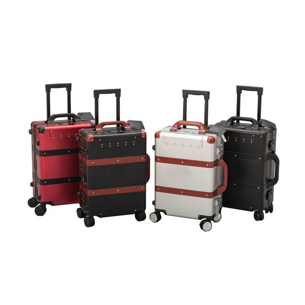 Nouveau designer marque valises hommes chariot bagages à roulettes en alliage d'aluminium de magnésium voyage transporter sur le paquet d'embarquement de cabine de bagages