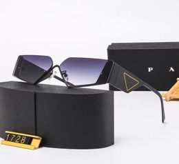 New Designer Brand Women039s Sunglasses Fashion Trend Men039s Classic Inversed Triangle Semiframe Metal Sunshade3958003